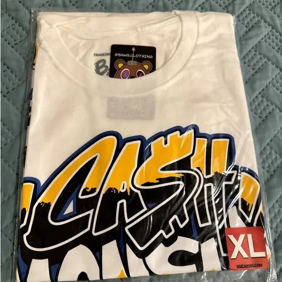 BAWS MENS T-SHIRT WHITE/BLUE/YELLOW XL T-SHIRT NWT - Picture 3 of 7